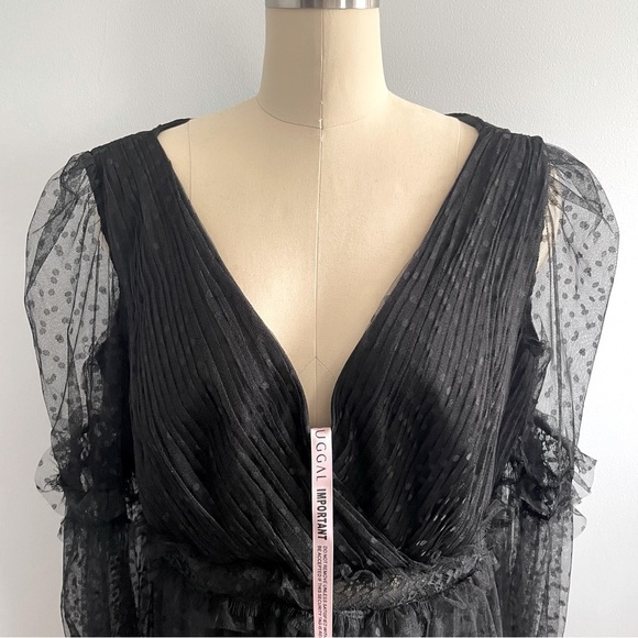 Mac Duggal 68567 Plus Size Long Sleeve Formal Midi Dress- Black- Size 20W - Picture 5 of 12